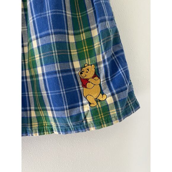 Vintage Disney Store Winnie The Pooh Plaid Embroidered Boxer Shorts L Unisex - Picture 2 of 6